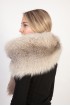 Grey fox fur scarf-collar with tail